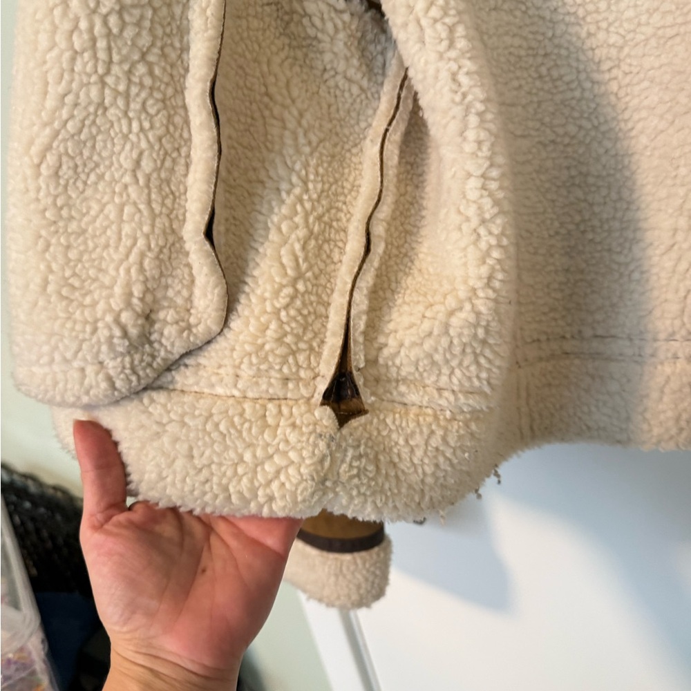 Zara Brown Shearling Fleece Jacket - Picture 8 of 8